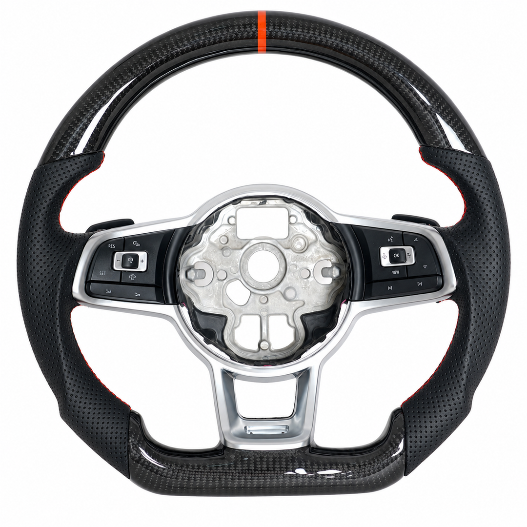 Volkswagen GTi Mk7 Ready-To-Ship Custom Carbon Fiber Steering Wheel (2015-2021)