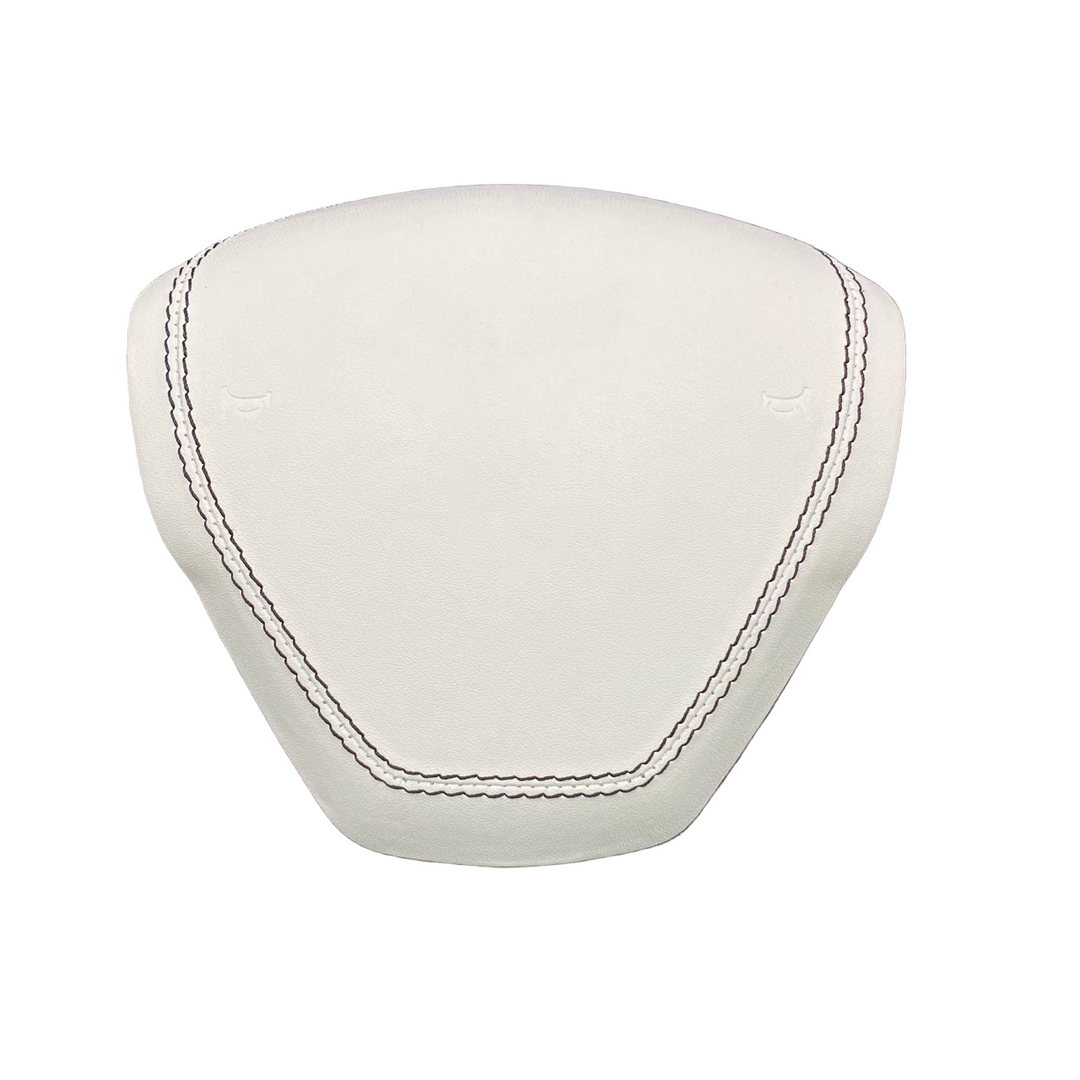 tesla model s custom airbag cover in white leather and black stitching