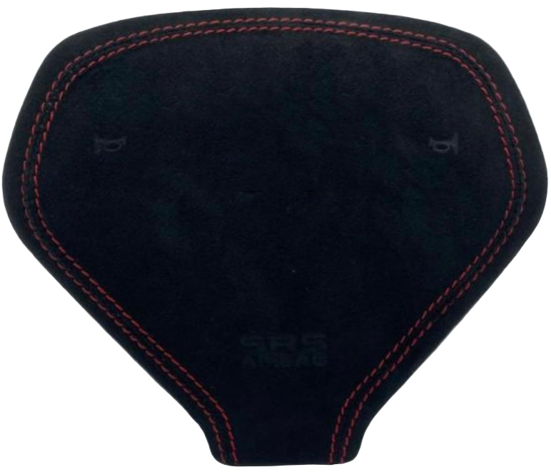 infiniti g37 q60 custom airbag cover in alcantara suede and red stitching