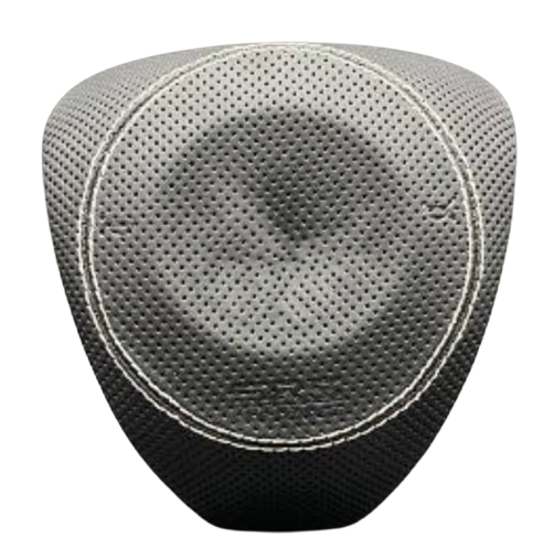 Black Leather Airbag Cover with white stitching for Nissan Maxima